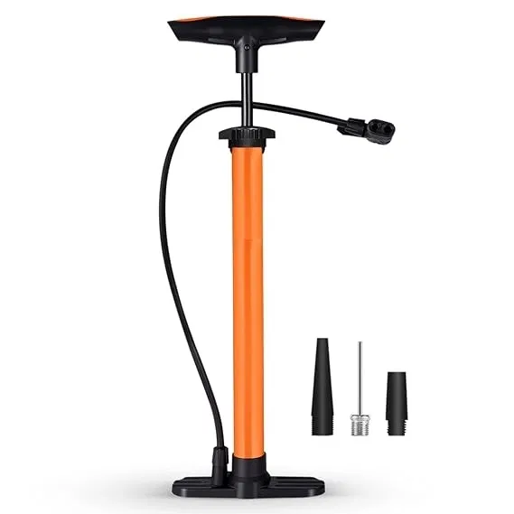 Plastic Bicycle Pump (Orange & Black)