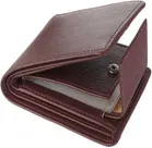 Leather Solid Wallet For Men (Brown)