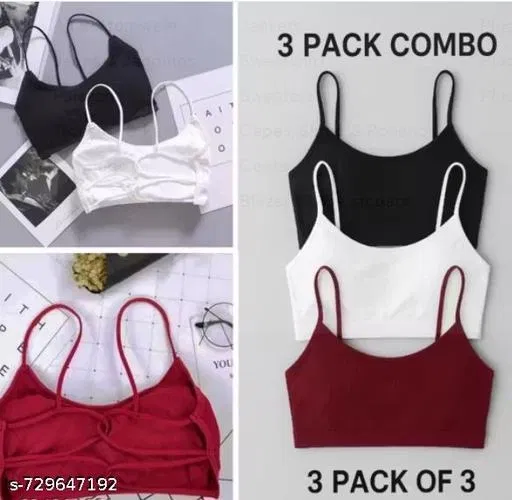 Cotton Everyday Bra for Women, Pack of 3 (White, 28A)