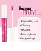Ronzille Matte Liquid Lipstick with Lip Gloss, Pink Edition [Pack of 4]