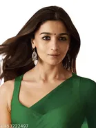 Plain Pure Georgette Alia Bhatt Saree for Women 