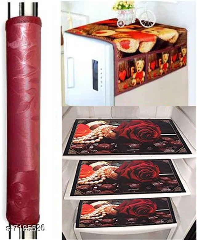 Fridge Cover Set (Multicolor, Set of 5)