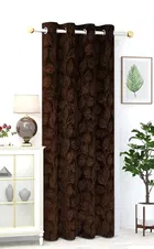 Velvet Emboss Coffee Door Blackout Curtain 7ft Pack of 1