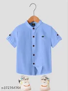 Solid Mandarin Collar Shirt for Boys 