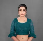 Net Solid Saree for Women 