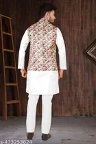 Colorblocked Cotton Kurta Set for Men 