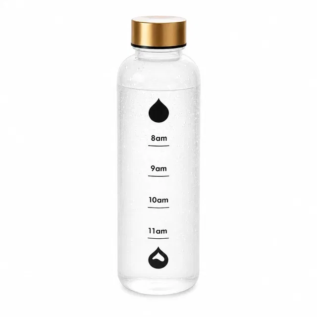 Time Marker Motivational Water Bottle 1 Litre (Assorted Any 1 Colour)