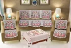 Cotton Floral Sofa With Table Cover Set 