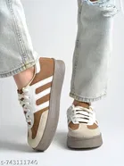 Shoetopia Girls Sneakers Brown 