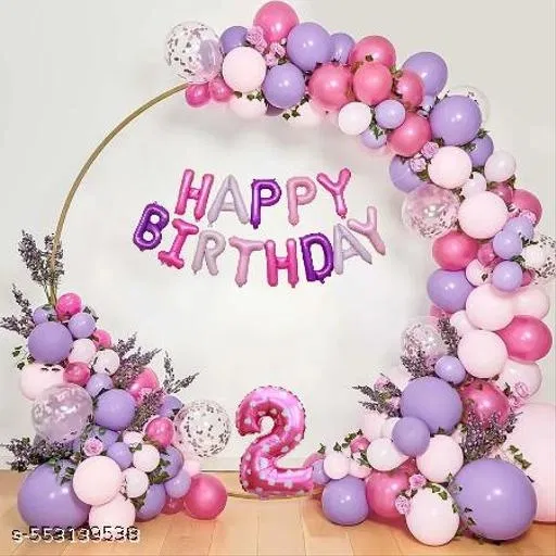 57 Pcs 2nd Birthday Decoration kit, Multicolour, Set of 1