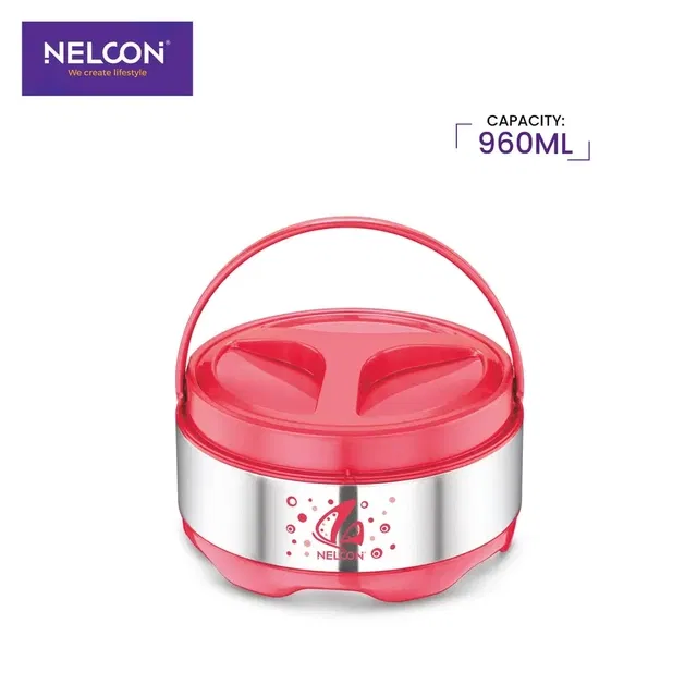 Nelcon Bubble Steel Casserole, Red [960 ml]