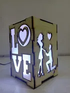 Love Wishes Wooden LED Table Lamp 