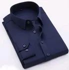 Cotton Blend Solid Shirt for Men, Navy Blue 