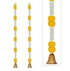 Handmade Artificial Fluffy Marigold with Jasmine Flower Garland & Big Golden Bell Plastic 