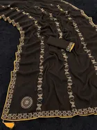 Crepe Solid Saree for Women 