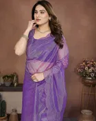Bollywood Embroidered Organza Saree for Women 