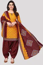 Cotton Suit Fabric with Dupatta for Women 