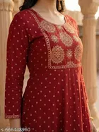 Rayon embroidered Kurta Set for Women 