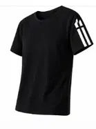 Active Wear Polyester T-Shirts for Kids, Black 