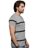 Polyester Printed T-Shirt for Men, Grey 