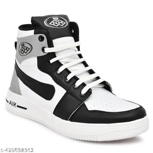 Boots for Men (White & Black, 6)