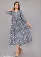 Anarkali Rayon Printed Kurti for Women 