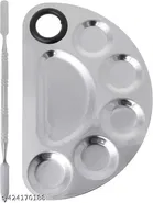 Stainless Steel Professional Beauty Salon Color Cream Cosmetic Mixing Makeup Palette, Spatula Makeup Artist Nail Art Tool