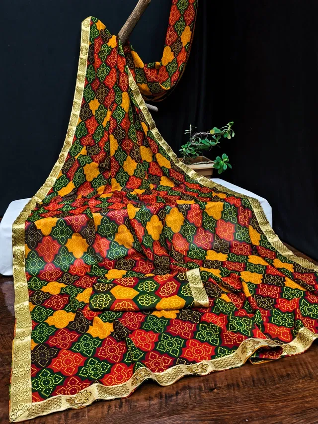 Georgette Printed Saree for Women (Multicolor, 6.3 m)