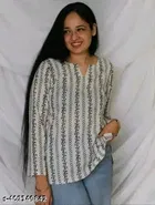 Cotton Hand Block Printed Short Kurti Kurta Shirt Top for Women (XL)