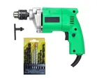 Shopper52 350W Electric Drill – 10mm Pistol Grip Drill with 13 HSS Bits & 1 Masonry Bit Combo 