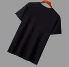 Polyester Printed Half Sleeves T-Shirts For Men, Black 