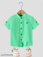 Solid Mandarin Collar Shirt for Boys 