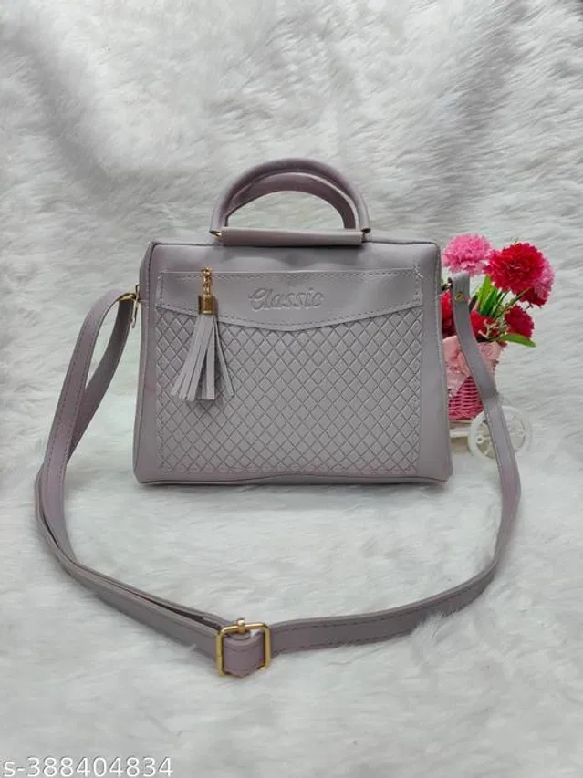 PU Sling Bag for Women (Grey)