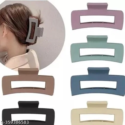 Classic Hair Clips for Women (Black, 3 Pcs)