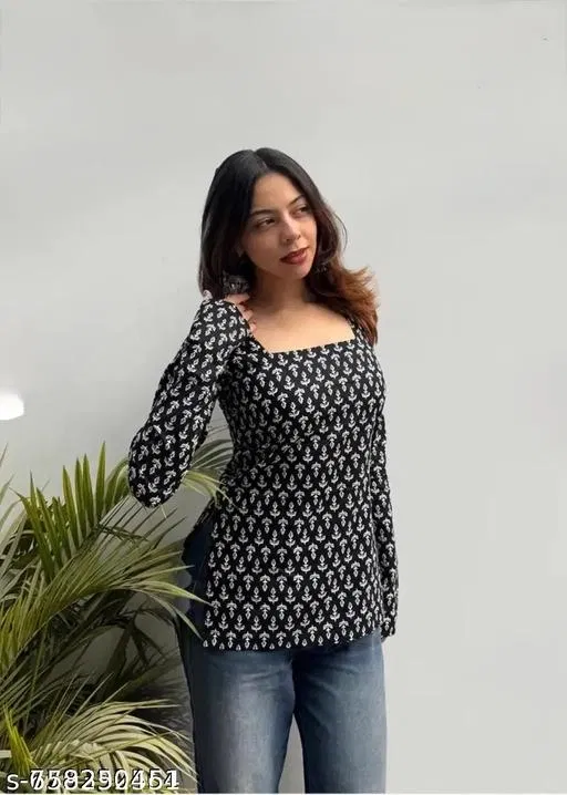Kurti for Women (Black, L)
