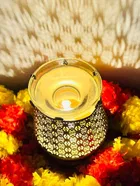 Metal Decorative Electric Moroccan-Style Oil Burner with Oil 