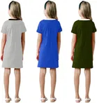 Graphic Print Shift Dress for Girls, Pack of 3 