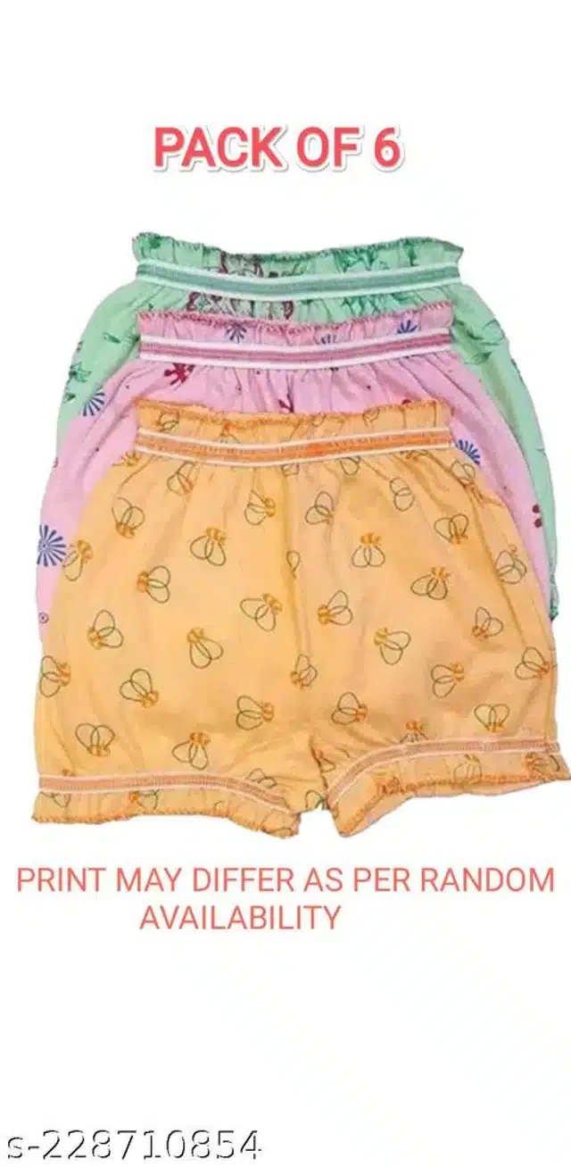 Cotton Innerwear Shorts for Kids (Multicolor, 6-12 Months) (Pack of 6)