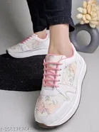 Solid Synthetic Sneakers for Women 
