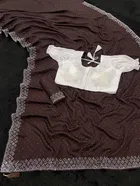 Crepe Solid Saree for Women 