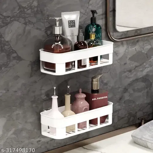 Wall Mounted Shelf Bathroom Storage Rack - (Pack of 2)