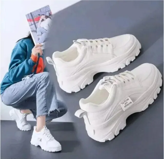 Casual Shoes for Women (White, 8)