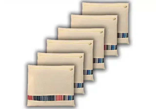 Cotton Saree Cover with Zip Closure for Clothes (Pack of 6, White)