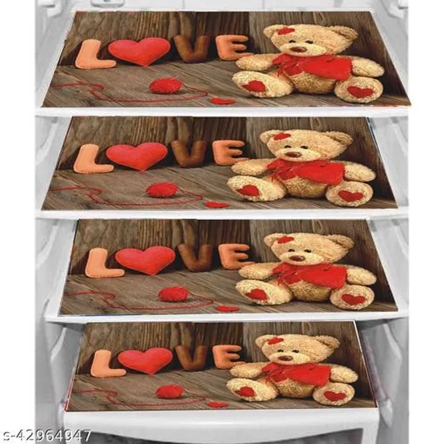Waterproof Fridge Mats (Multicolor, Pack of 4)