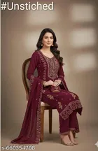 Botanical Embroidered Palazzo Suits for Women 