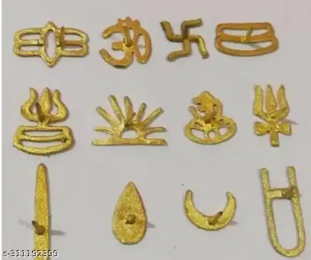 Brass Tilak Stamp (Golden, Pack of 12)