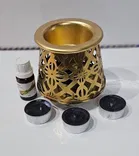 Metal Decorative Electric Moroccan-Style Oil Burner with Oil 