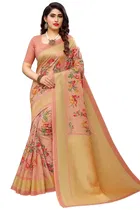 Art Silk Floral Print Saree for Women 
