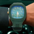 Silicone Strap Square Analog Watch for Men 