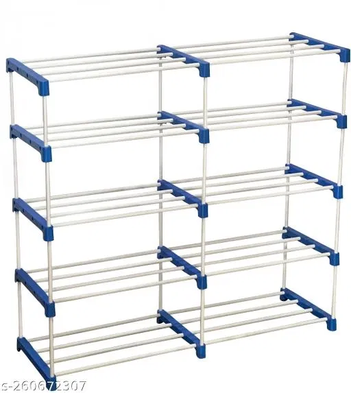 Metal 10 Layer Collapsible Multipurpose Rack (Blue)
